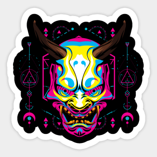 oni mask japanese mask Sticker